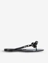 Valentino Garavani Mini Bow Sandals With Platinum-finish Studs In Black