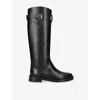 Valentino Garavani Vlogo Signature Calfskin Boot 30mm Woman Black 38.5 In Black