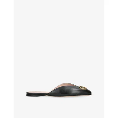 Valentino Garavani Leather Vlogo Signature Mules In Black