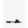 Valentino Vlogo Signature Leather Slides In Black