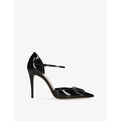 VALENTINO GARAVANI WOMENS BLACK VLOGO SIGNATURE 100 PATENT-LEATHER COURTS EUR 41 / 8 UK