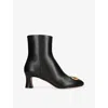 Valentino Leather Signature Vlogo Boots 55 In Black