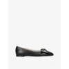 Valentino Leather Ballerinas With Iconic Bow Detail In Black
