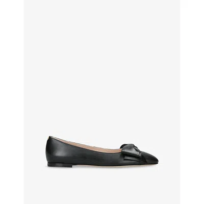 Valentino Garavani Womens Bowbow Leather Flats Black/comb Eur 38/5 Uk