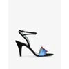 Valentino Folie Foliage Heeled Sandals 85 In Black/comb