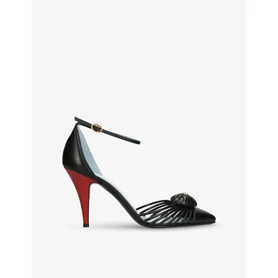 Valentino Garavani Womens Black/comb Royal 90 Leather Courts Eur 38/5 Uk