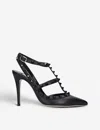 Valentino Studded Leather Decollete Pumps In Black/comb