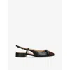 Valentino Valet Du Roi Leather Slingback Ballerina Flat In Black/comb