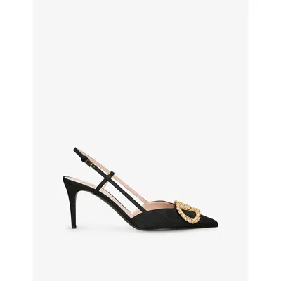 Valentino Garavani Womens Black/comb Vlogo 80 Slingback Pumps Eur 39.5 / 6.5 Uk