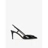 Valentino Vlogo Signature Patent Leather Slingback Pumps In Black