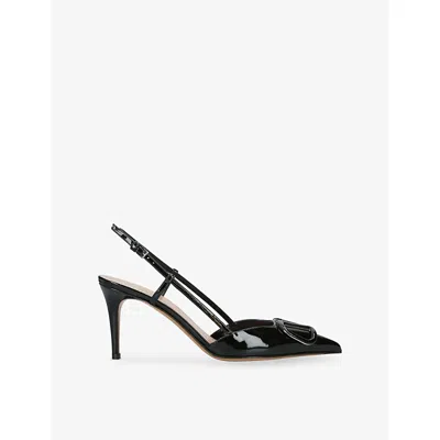 VALENTINO GARAVANI WOMENS VALENTINO GARAVANI VLOGO SLING-BACK LEATHER HEELED COURTS