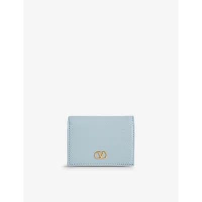 Valentino Garavani Vlogo Signature Flap French Wallet In Blue
