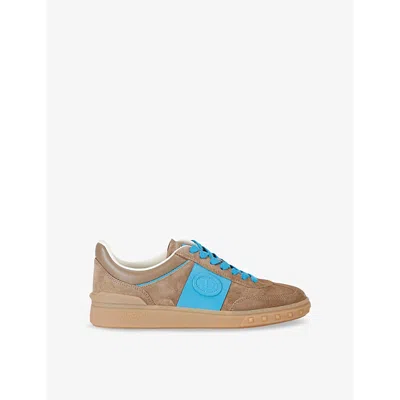 VALENTINO GARAVANI WOMENS VALENTINO GARAVANI UPVILLAGE BRANDED LEATHER LOW-TOP TRAINERS