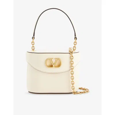 Valentino Garavani Womens Butter White Vain Vanity Mini Leather Cross Body Bag