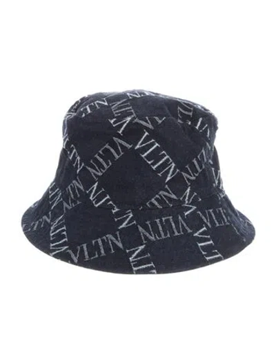 Pre-owned Valentino Garavani Womens' Cotton Bucket Hat In Blue