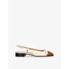 Valentino Slingback Ballerinas In Cream Comb