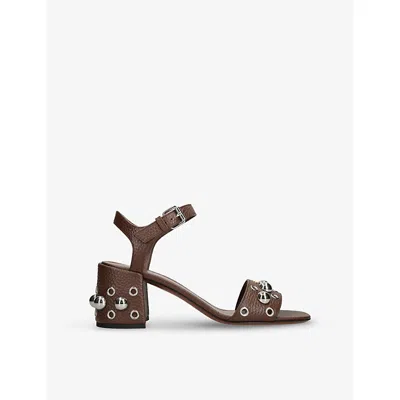 VALENTINO GARAVANI WOMENS DARK BROWN NELLCÔTE 60 LEATHER HEELED SANDALS EUR 38/5 UK