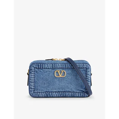 Valentino Garavani Womens  Alltime Mini Camera Denim Shoulder Bag In Denim/worker