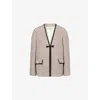 Valentino Womens Latte Moro V-neck Woven Tweed Jacket In Nude