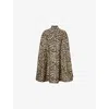 Valentino Womens Animalier Leopard Relaxed-fit Wool Cape In Animal Print