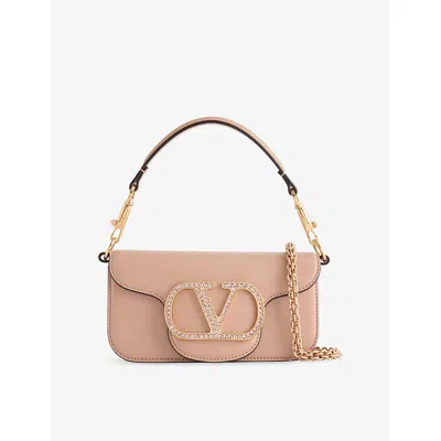 Valentino Garavani Womens Locò Leather Shoulder Bag Rose Cannelle/ant Rose