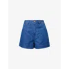 Valentino Denim Shorts With Back Pockets And Belt Loops In Medium Blue Denim