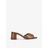 Valentino 60mm Vlogo Signature Leather Sandals In Mid Brown