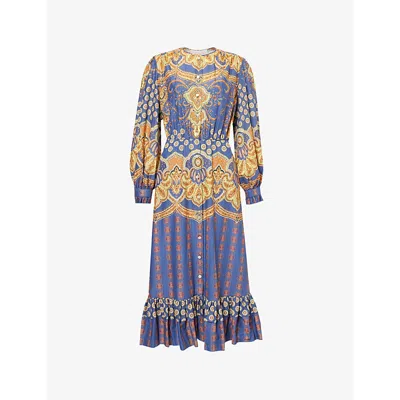 Valentino Voyage Imaginaire Cotton Shirt Dress In Multicolour