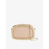 Valentino Womens Naturale-tobacco/mekong Graphic Rockstud Cotton Small Cross-body Bag