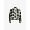 Valentino "macro Check Tweed Jacket For In Nero Avorio