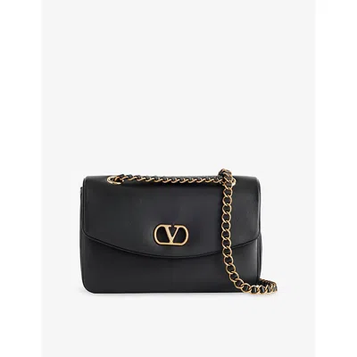 Valentino Garavani Womens Nero Djuna Medium Leather Shoulder Bag In Black