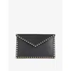 Valentino Dnu Inv  Rockstud Grainy Leather Pouch In Black