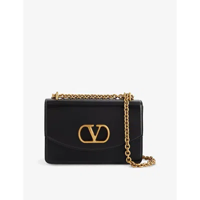 VALENTINO GARAVANI WOMENS NERO VAIN CHAIN-STRAP LEATHER SHOULDER BAG