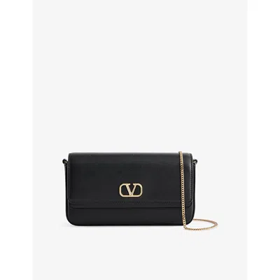 Valentino Garavani Womens Vlogo Leather Wallet-on-chain Nero