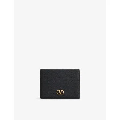 Valentino Garavani Womens Testa Di Moro Vlogo Signature Leather Card Holder In Brown
