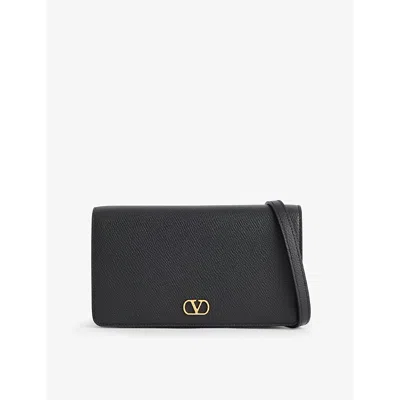 Valentino Garavani Womens Vlogo Signature Leather Shoulder Bag Nero