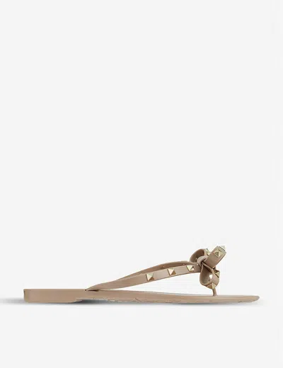 VALENTINO GARAVANI WOMENS NUDE ROCKSTUD-EMBELLISHED FLIP-FLOPS EUR 36 / 3 UK,24266024