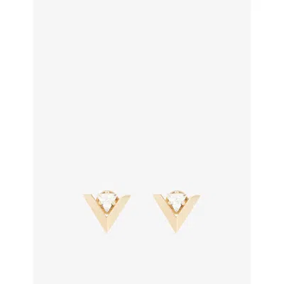 Valentino Garavani Womens Oro Crystal Je Les V Gold-toned Brass And Crystal Earrings