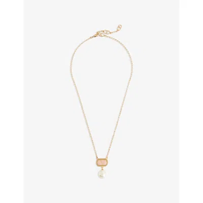 Valentino Garavani Womens Oro/rosa/cream Ovalette Metal And Swarovski® Pearl Necklace In Multi