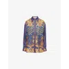 Valentino Garavani Women Paisley Linen Shirt With Medaglioni Voyage Imaginaire Pattern