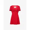 Valentino Bow Detail Dress Scoop Neckline In Red