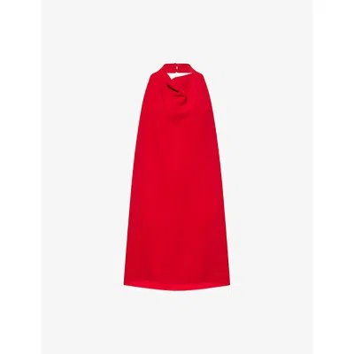 VALENTINO WOMENS PARIS HALTER-NECK SILK-CREPE MINI DRESS