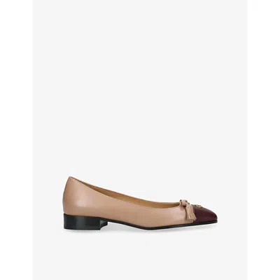 Valentino Garavani Womens Pink Comb Valet Du Roi Leather Ballerina Flats Eur 39 / 6 Uk
