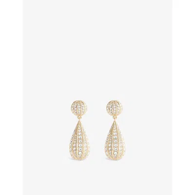 Valentino Garavani Womens Oro/crystal Poetique Des Gouttes Metal And Swarovski® Crystal Earrings In Gold