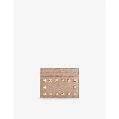 Valentino Garavani Womens  Rockstud Leather Card Holder