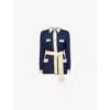 Valentino Collared Single-breasted Coat Jacket With Belted Waist In Animal Print