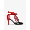 Valentino Garavani Foliefoliage Sandal With Color-block Design And Beaded Accents In Red Comb