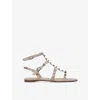 Valentino Rockstud Flat Sandals? In Pale Pink