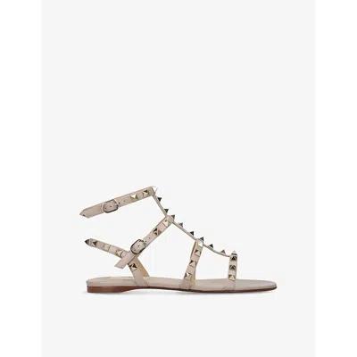 VALENTINO GARAVANI WOMENS ROCKSTUD GLADIATOR LEATHER SANDALS PALE PINK EUR 36 / 3 UK