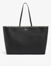 Valentino Womens Rockstud Large Grained-leather Tote Bag Black In Black